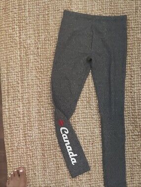 Kids Grey 'Canada' Graphic Leggings